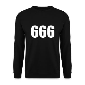 666 - die Zahl des Tieres - Unisex Pullover - Schwarz - Vorne - Alina (178cm) & Michal (187cm)