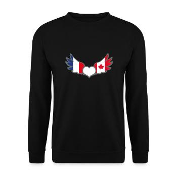 Drapeaux Français et Canadien France Canada - Sweat-shirt Unisexe - noir - Devant - Alina (178cm) & Michal (187cm)
