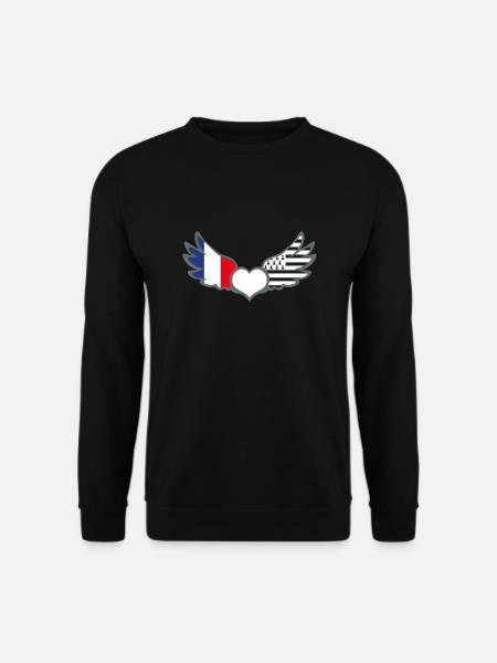 Drapeaux France et Bretagne Français et Breton - Sweat-shirt Unisexe - noir