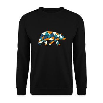 Bear Grizzly Polar Bear Geometry - Unisex Sweatshirt - black - Front - Alina (178cm) & Michal (187cm)