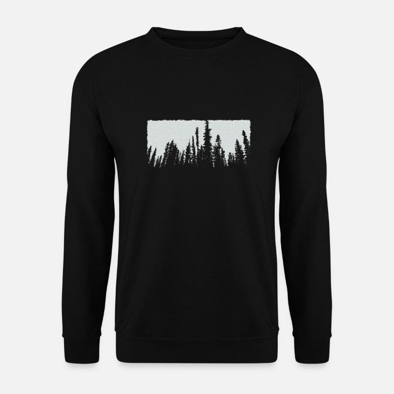 white trees forest nature - Unisex Sweatshirt - black