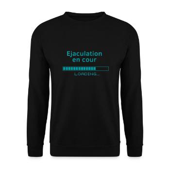 Ejaculation en cour - Sweat-shirt Unisexe - noir - Devant - Alina (178cm) & Michal (187cm)