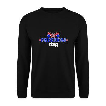 Let Freedom Ring - Unisex Sweatshirt - black - Front - Alina (178cm) & Michal (187cm)