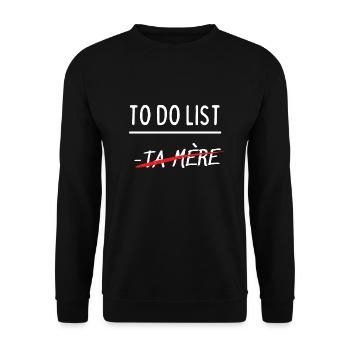 to do list - Sweat-shirt Unisexe - noir - Devant - Alina (178cm) & Michal (187cm)