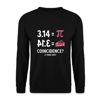 Math 3,14 = Pie - Coincidence? (I Think Not) Pi - Unisex Pullover - Schwarz - Vorne - Alina (178cm) & Michal (187cm)