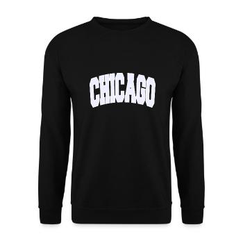 CHICAGO College - Unisex Pullover - Schwarz - Vorne - Alina (178cm) & Michal (187cm)