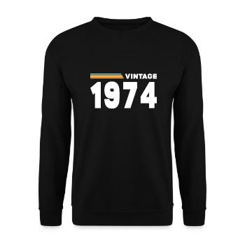 vintage 1974 - Unisex Sweatshirt - black - Front - Alina (178cm) & Michal (187cm)