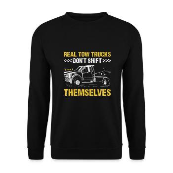 Real Tow Trucks Don't Shift Themselves Tow Trucker - Unisex Sweatshirt - black - Front - Alina (178cm) & Michal (187cm)