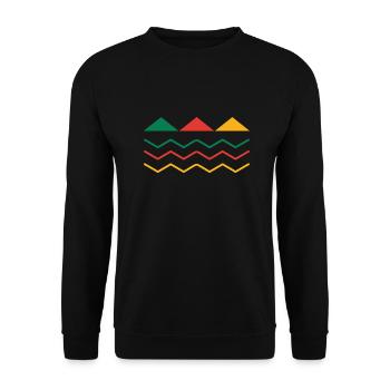Rune Symbol Geschenk Ornament ethnisch Spirit Art - Unisex Pullover - Schwarz - Vorne - Alina (178cm) & Michal (187cm)
