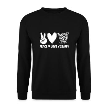 American Staffordshire Bull Terrier Staffy Dog - Unisex Sweatshirt - black - Front - Alina (178cm) & Michal (187cm)