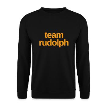 TEAM RUDOLPH Christmas Merry X-Mas Weihnachten : ) - Unisex Pullover - Schwarz - Vorne - Alina (178cm) & Michal (187cm)