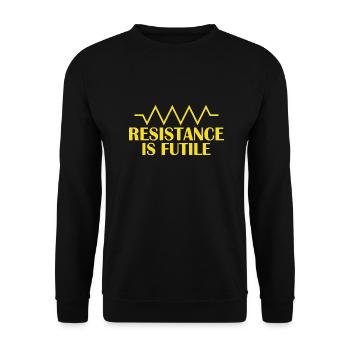 Resistance is futile Amateur Radio Operator - Unisex Pullover - Schwarz - Vorne - Alina (178cm) & Michal (187cm)