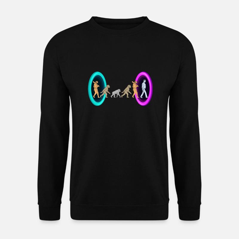 Evolution durch Portale - Unisex Pullover - Schwarz