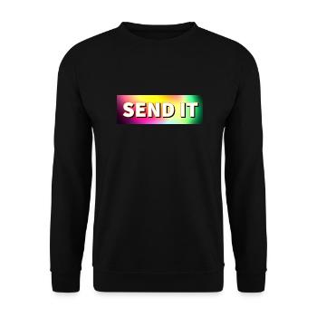 SEND IT box logo - Unisex Sweatshirt - black - Front - Alina (178cm) & Michal (187cm)