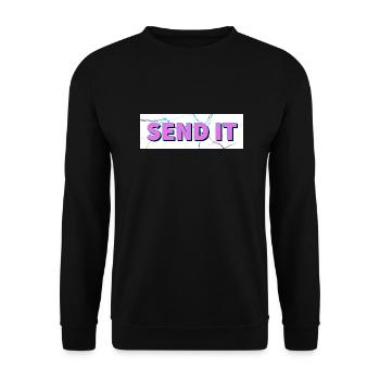 SEND IT Box Logo - Unisex Sweatshirt - black - Front - Alina (178cm) & Michal (187cm)