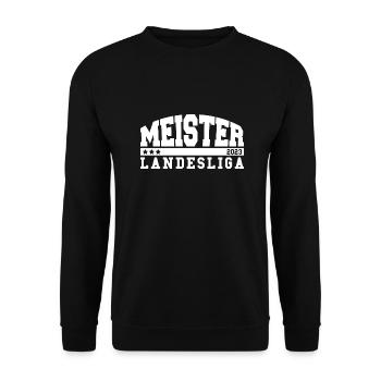 Aufsteiger 2023 Landesliga Aufstieg Fußball - Unisex Pullover - Schwarz - Vorne - Alina (178cm) & Michal (187cm)