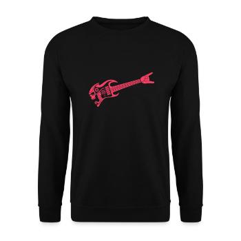 Gitarre Rot Logo - Unisex Pullover - Schwarz - Vorne - Alina (178cm) & Michal (187cm)