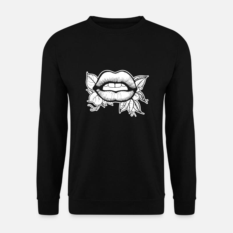 Lèvres, bouche, baisers lèvres - Sweat-shirt Unisexe - noir