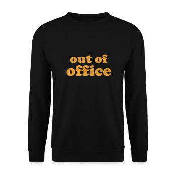 out of office - Nicht im Büro - ausserhaus - Unisex Pullover - Schwarz - Vorne - Alina (178cm) & Michal (187cm)