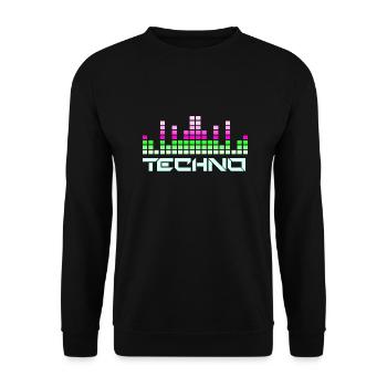 Techno music - Unisex Sweatshirt - black - Front - Alina (178cm) & Michal (187cm)