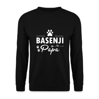 Chien Basenji Papa - Sweat-shirt Unisexe - noir - Devant - Alina (178cm) & Michal (187cm)