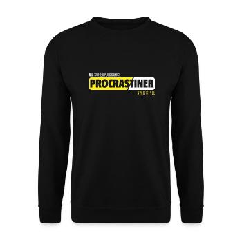 Procrastiner / citations drôles - Sweat-shirt Unisexe - noir - Devant - Alina (178cm) & Michal (187cm)