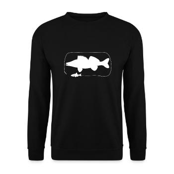 Zander with natural bait - Unisex Sweatshirt - black - Front - Alina (178cm) & Michal (187cm)