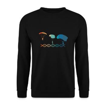 Parachutes are in my DNA - Unisex Sweatshirt - black - Front - Alina (178cm) & Michal (187cm)