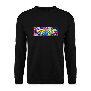 Graffiti tache de couleur Streetart - Sweat-shirt Unisexe - noir - Devant - Alina (178cm) & Michal (187cm)