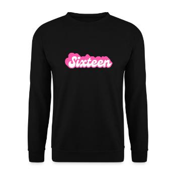 Sixteen Birthday - 16th Birthday Retro Rose - Unisex Sweatshirt - black - Front - Alina (178cm) & Michal (187cm)
