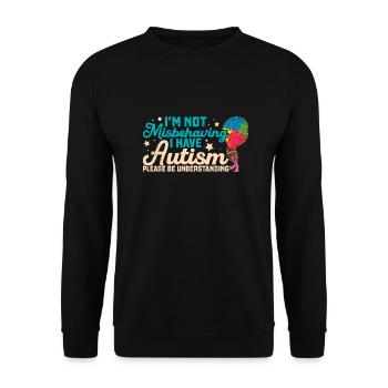 Luftballon Autist Autism thing Puzzleteil - Unisex Pullover - Schwarz - Vorne - Alina (178cm) & Michal (187cm)