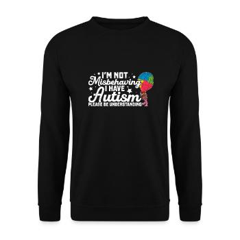 Luftballon Autist Autism thing Puzzleteil - Unisex Pullover - Schwarz - Vorne - Alina (178cm) & Michal (187cm)