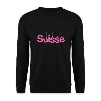 SUISSE. PAYS. GENEVE. SUISSE. HUMOUR - Sweat-shirt Unisexe - noir - Devant - Alina (178cm) & Michal (187cm)