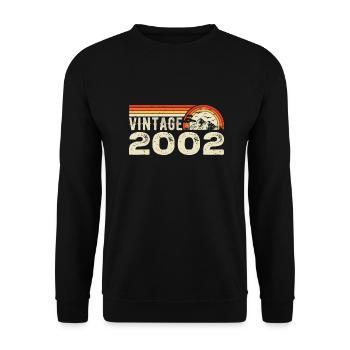 Vintage 2002 Cadeau Anniversaire 2002 Rétro 2002 - Sweat-shirt Unisexe - noir - Devant - Alina (178cm) & Michal (187cm)
