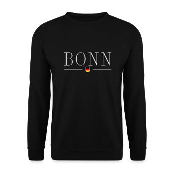 Bonn, Deutschland Eleganz Stil Design T-Shirt - Unisex Pullover - Schwarz - Vorne - Alina (178cm) & Michal (187cm)