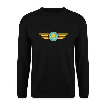 J’aime le Kazakhstan, T-shirt design de style élégance - Sweat-shirt Unisexe - noir - Devant - Alina (178cm) & Michal (187cm)
