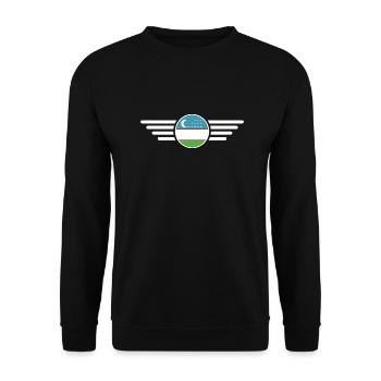 ich liebe Usbekistan, Eleganz Stil Design T-Shirt - Unisex Pullover - Schwarz - Vorne - Alina (178cm) & Michal (187cm)