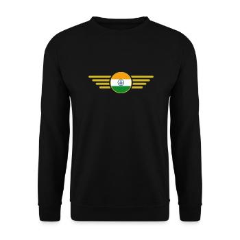 Ich liebe Indien, Stil Design T-Shirt - Unisex Pullover - Schwarz - Vorne - Alina (178cm) & Michal (187cm)