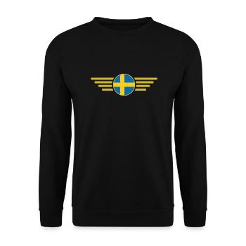 Ich liebe Schweden, Eleganz Stil Design T-Shirt - Unisex Pullover - Schwarz - Vorne - Alina (178cm) & Michal (187cm)