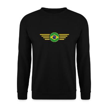 Ich liebe Brasilien, Eleganz Stil Design T-Shirt - Unisex Pullover - Schwarz - Vorne - Alina (178cm) & Michal (187cm)