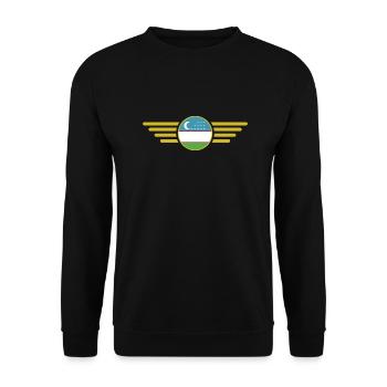 ich liebe Usbekistan, Eleganz Stil Design T-Shirt - Unisex Pullover - Schwarz - Vorne - Alina (178cm) & Michal (187cm)