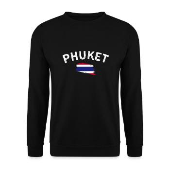 Phuket Thailand Flag T-Shirt Curved Design - Unisex Sweatshirt - black - Front - Alina (178cm) & Michal (187cm)