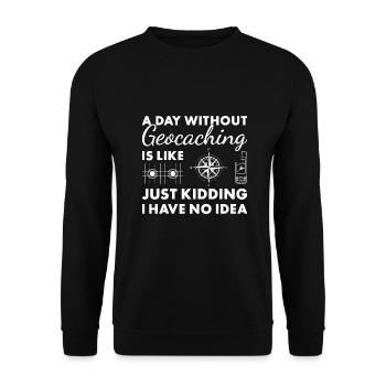 Geocacher Une journée sans géocaching - Sweat-shirt Unisexe - noir - Devant - Alina (178cm) & Michal (187cm)