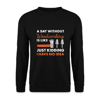 Menuisier Une journée sans travail du bois - Sweat-shirt Unisexe - noir - Devant - Alina (178cm) & Michal (187cm)