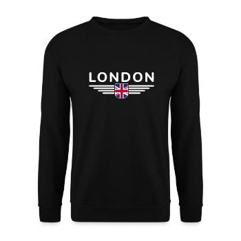 London Fan T Shirt with Style - Unisex Sweatshirt - black - Front - Alina (178cm) & Michal (187cm)