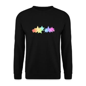 bunte Sterne - Unisex Pullover - Schwarz - Vorne - Alina (178cm) & Michal (187cm)