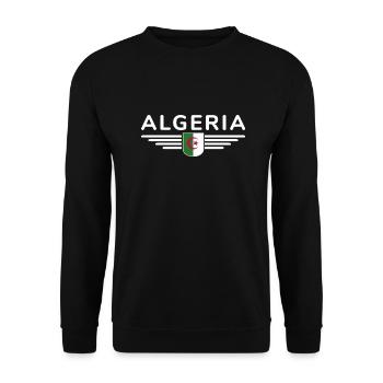 Algeria Design – Pride of North Africa - Unisex Sweatshirt - black - Front - Alina (178cm) & Michal (187cm)