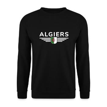 Algiers Design – Capital of Algeria - Unisex Sweatshirt - black - Front - Alina (178cm) & Michal (187cm)
