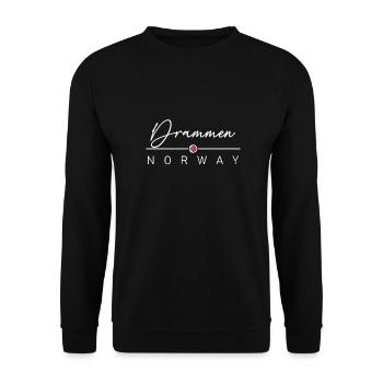 Norwegen - Drammen - Norge - Norway - Unisex Sweatshirt - black - Front - Alina (178cm) & Michal (187cm)