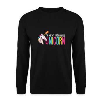 Super Magical Unicorn - Unisex Sweatshirt - black - Front - Alina (178cm) & Michal (187cm)